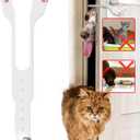 Elilier Cat Door Latch Holder,8 Adjustable Sizes Stronger Flex Cat Door Stopper, Keep Door Open 1.5" to 8", Let's Cats in and Keeps Dogs Out of Litter & Food, No Tool Required & No Wall Damage