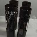 4Pack Solar Pathway Lights Outdoor, Landscape Lighting Dust to Dawn Solar Lights for Garden Decor, Metal Path Lights Solar Powered for Yard Lawn Patio Walkway Warm Yellow