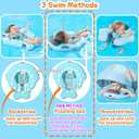 Mambobaby Float with Canopy and Tail New Upgraded Non-Inflatable Baby Pool Float Mambo Float Swim Trainer Solid Infant Swim Float Adjustable Pearl Foam Baby Swim Ring