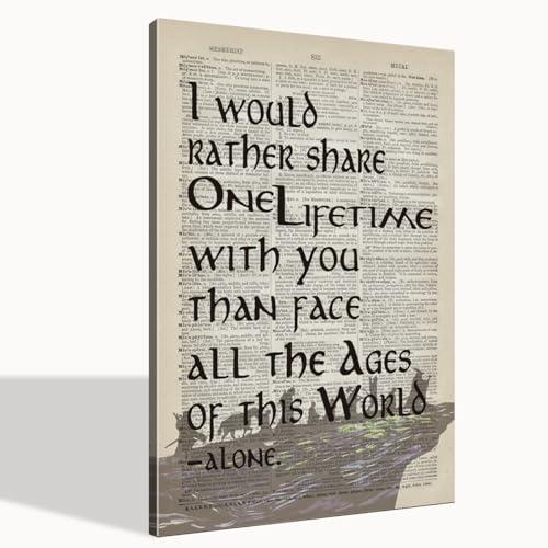 LOTR Poster, Gift for LOTR Decor, LOTR Gifts, I Would Rather Share One Lifetime - Arwen, Inspirational Wall Art, LOTR Canvas Prints Poster Wall Decor, Canvas Wall Art for Home Decor, 24x16