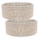 ABenkle 2 Pack Small Baskets, Cotton Rope Woven Basket, Cute Mini Tiny Storage Baskets, Decorative Boho Basket for Nursery Living Room Bedroom Shelf, Empty Gift Basket - Mix Brown