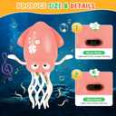 2 x Magic Dancing Octopus Toy, Squid Crawling Toy with LED Light & Music, USB Rechargeable Interactive Baby Toys, Tummy Time Toys for Toddler Boys Girls Birthday (Pink)