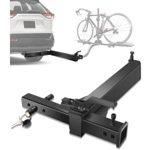 Swing Away Hitch Adapter, 320 lbs Weight Capacity, 90-Degree Swing Arm Swing Hitch, Hitch Mounted Bike Carrier Extension Attachment for Cars, SUVs, Trucks, Vans (Passenger Side)