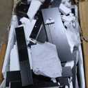 Jocoevol Large Coffee Bar Cabinet, Mini Fridge Cabinet with Power Outlets and Fridge Space, Farmhouse Design Liquor Cabinet for Kitchen and Dining Room, Black