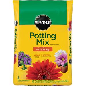 Miracle-Gro Potting Mix, for Indoor or Outdoor Potted Plants, Flowers, Vegetables, Shrubs, Annuals, and Perennials, Feeds Up to 6 Months, 1 cu. ft.