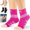 POWERLIX Plantar fasciitis socks for Neuropathy (Pair) for Women & Men, Ankle Brace Support, Toeless Compression Socks & Foot Sleeve for Arch & Heel Pain Relief - Treatment & Everyday Use Large