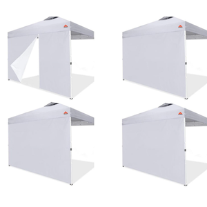 Light Grey SideWall for 10x10 Canopy Frame, 3 Pack SunWall and 1Pack Door Only, (with Zippers)