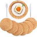 Defined Deco Woven Placemats Set of 6,13" Round Rattan Placemats, Water Hyacinth Placemats, Farmhouse Place Mats, Wicker Table Mats, Plate Chargers for DiningTable, Party Wedding