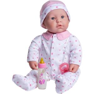 JC Toys 20-inch La Baby Soft Body Doll | Washable | Gift Set includes Magic Milk Bottle & Pacifier | Removable Pink Outfit | Perfect for Toddlers and Kids Ages 2+