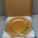 MAONAME 13" Gold Charger Plates Set of 12, Round Charger for Dinner Plates, Plate Chargers with Beaded Rim, Plastic Table Chargers for Wedding, Party