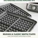 GreenPan Elite 4-Square Waffle Maker, Ceramic Nonstick Plates, Cream White