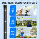 Outdoor Volleyball Net System, 32FT Regulation Size Anti-Sag Net, Quick Setup Adjustable Height Poles, Volleyball Set with Pump, Hammer, Boundary Line and Carry Bag for Backyard Beach Lawn