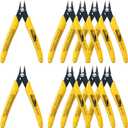 Flush Cutters, 10 Pack, 5 Inch Micro Flush Cut Pliers with Spring, Side Cut Nippers, Mini Wire Cutters Model Nippers Flush Cutters for Jewelry Making, Plastic Models, Zip Ties, Electronics