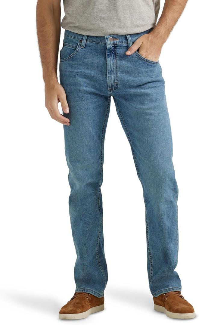 Wrangler Authentics Men's Classic 5-Pocket Regular Fit Jean, Vintage Blue Flex, 36W x 29L