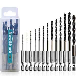 Hex Shank Cobalt Metric Drill Bit Set 15 PCS (1.5mm-8mm), Quick Change High Speed Steel Impact Driver Hex Drill bits for Metal, Steel, Wood, Plastic, Aluminum Alloy