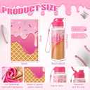 Reallnaive 24 Pack Baseball Ice Cream Drip Party Favor Bulk 12 Pcs 17 oz Plastic Ice Cream Drip Water Bottles Bulk 12 Pcs 40"x12" Baseball Cooling Towels for Sport Team Gift Stuff Party Favors