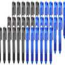 Volcanics 36 Pack Erasable Gel Pens  18 Blue & 18 Black Gel Ink Pen, 0.7mm Fine Point, Smooth Fast-Drying, Capped Pens for School, Office, Students & Journaling