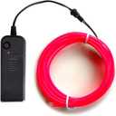El Wire Pink,3m neon Light Flash Electroluminescence, Used for DIY Design, Various Holiday Party Decoration (3m, 1pack-Pink)