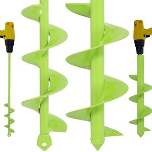 TCBWFY 2 Pack Garden Auger Drill Bit for Planting,3.5"x16" & 1.6"x16.5" Rapid Planter Bulb&Bedding Plant Auger,Earth Drill for 3/8" Hex Drive,Fence Post,Umbrella Hole Digger