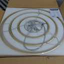 31.5" 3 Ring Modern Led Pendant Light Gold Modern Led Chandelier Contemporary Ring Chandeliers Dimmable Chandeliers Color Temperature Adjustable Height Hanging Chandelier for Living Room