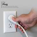 GE 3-Outlet Flat Extension Cord 25 Ft Grounded Extension Cord with Multiple Outlets 3 Prong Outlet Extender Flat Plug Indoor Power Strip 16 Gauge UL Listed White 69920