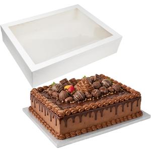 Half Sheet Cake Box with 1/2" Extra Thick Cake Drum,14x19x4 inches, 19x14x4 inches