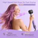 7 in 1 Blow Dryer Brush Set  Hot Air Styler for Fast Drying, Curling, Straightening & Volumizing  Ionic Hair Dryer Brush with 1200W Power  No Heat Damage for All Hair Types  Lilac