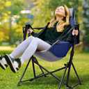 Docusvect Hammock Camping Chair - 3 Heights Portable Hammock Chair Camping with Adjustable Backrest, Headrest, Padded Seat, Cup Holder - 450 LBS Heavy Duty