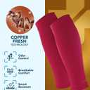 Doctor's Select 2 Pairs Copper Calf Compression Sleeve - Leg Compression Sleeves for Women & Men, Shin Splint Relief (3X-Large)