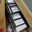 Huuger 6 Tier Bookshelf, L Shaped Corner Bookshelf with Open Shelves, 49.4 Inch Straight Wide Bookcase with Metal Frame and Wooden Board, Adjustable Feet, Rustic Brown