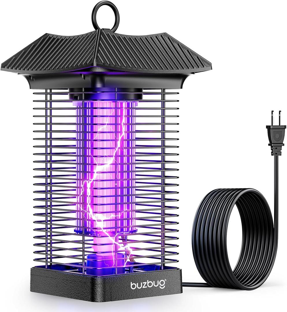 Buzbug LED Bug Zapper Indoor Outdoor, LED Bulbs Up to 50,000 Hours, 6.5ft Power Cord, High-Voltage, Sustainable Less Power, Mosquito Zapper, Fly Trap Mosquito Trap, Fly Killer Fly Zapper -MO005B