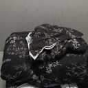 Bedsure Queen Comforter Set - Black Bed Set, 3 Pieces Cute Floral Bedding, 1 Soft Reversible Botanical Flowers Comforter and 2 Pillow Shams