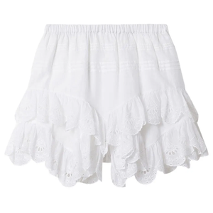 Jocadia ruffled shorts, White, Medium