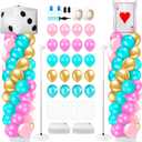 Kasyat 2 Sets Wonderland Balloon Column Stand Kit Pink Teal Gold Garland Arch Kit with Dice Poker Playing Card Foil Balloon for Birthday Party, Baby Shower, Tea Party Decorations