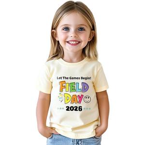 Field Day Shirt for Kids Toddler Boys Girls Colorful Field Day Prints T-Shirts Tops Funny Tee Short Sleeve 5-6 Years