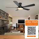 Ceiling Fans with Lights,52" Low Profile Flush Mount Ceiling Fan (Black)