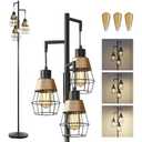 Oneach 68 Floor Lamps for Living Room 3 Light Industrial Floor Lamp Modern Black Floor Lamp Standing Tall Lamp for Living Room Bedroom Office E26 Base