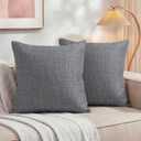 YDKGL Pack of 2 Pillow Covers 18x18, Couch Decorative Boho Farmhouse Neutral Throw Pillow Case Covers with Zipper, for Living Room Bedroom Soft Pillowcase, Gray, 18" x 18" (Pack of 2)