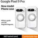 Fit for Google Pixel 9 Pro Case/Google Pixel 9 Clear Case 6.3 inchCompatible with Magsafe 360 Rotatable Ring Kickstand Transparent Back Cover Magnetic 360 Stand Protection Rugged Phone Case