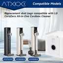 12 Pack Replacement Dust Bags Fit for LG CordZero Vacuum Bags, Compatible with LG All-in-One Tower A939KBGS, A938KBGS, A937KGMS and A949KTMS