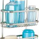 Yasonic York Metal Wire Hanging Shower Caddy, Extra Wide Space for Shampoo, Conditioner, and Soap with Hooks for Razors, Towels, and More, 9.75" x 4" x 22", Satin Silver
