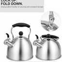2 Qt Whistling Tea Kettle, Stainless Steel Stovetop Kettle, Silver, 2 Quarts