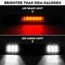 LED Tail Lights Assembly + 3rd Third Brake Cargo Lamp Fit for Chevy & GMC C/K 1500 88-99, C/K 2500 3500 88-00, for Chevy Silverado 94-98, Blazer 92-94, Smoked Lens Rear Taillight