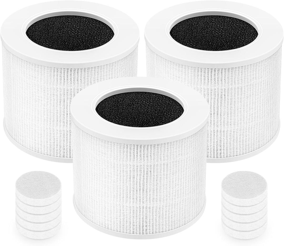 Core Mini Replacement Filter Compatible With LEVOIT Core Mini-P Air Purifier, 3-IN-1 Efficient Air Filter, Core Mini-RF Filter With 10 Pack Aroma Pads, 3-Pack
