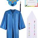 Kindergarten Graduation Cap and Gown - Kids Cap and Gown with Stole and Certificate for 2026 Preschool Graduation (Blue)
