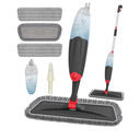 HOMTOYOU Microfiber Hardwood Floor Mop: Dust Spray Mops for Cleaning Wood Home Kitchen Floors - Wet Mopping & Dry Sweeping - 3 Reusable Refills & 1Pcs 400+ML Refillable Bottle