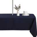 LUSHVIDA Rectangle Outdoor Tablecloth with Umbrella Hole and Zipper, 60x102 Inch Navy, Washable Waterproof Table Cloth Spill Proof Wrinkle Free Table Cover for Patio Spring Summer Picnic BBQS
