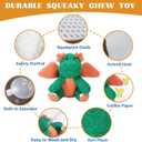 3-Layered Stuffed Dog Toys for Medium Large Dogs, Large Plush Squeaky Dog Toys to Keep Them Busy for Small Medium Large Breed, Cute Animals Puppy Teething Chew Toys - Dinosaur L