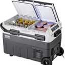 VEVOR Car Refrigerator 50L / 52.8 QT, Dual Zone 12 Volt Compressor Fridge, -4℉ to 68℉ Adjustable, Portable Freezer Cooler for Car, RV, Camping, Home