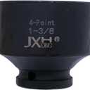 1/2" Drive 1-3/8" 4-Point Square Impact Socket, Heat Treated Cr-Mo Alloy Steel